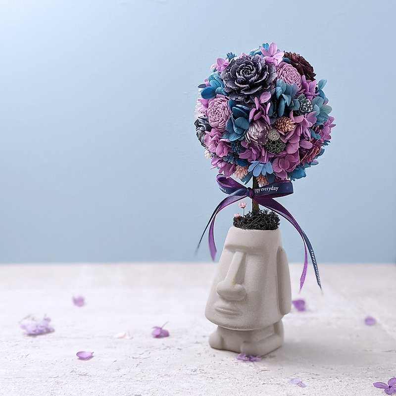 【现货】不凋永生花Moai摩艾花树-神秘蓝紫 生日礼物 毕业礼物 - 干燥花/捧花 - 植物．花 蓝色