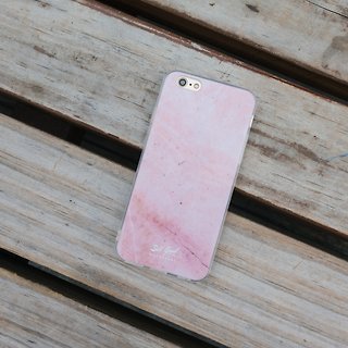 原创粉红大理石 iPhone Samsung 手机保护壳 硬壳 透明软边