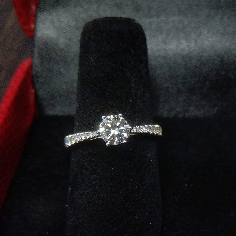 0.5卡18K金培植钻石戒指 (地球友善的环保商品) 小礼物 - 戒指 - 贵金属 银色