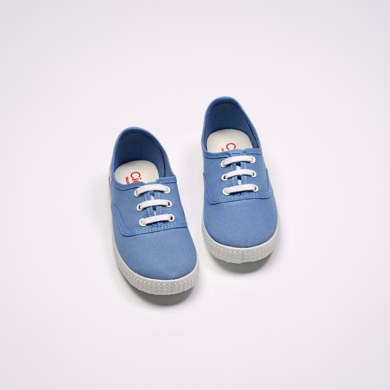 西班牙国民帆布鞋 CIENTA 52000 90 浅蓝色 经典布料 童鞋 系带款