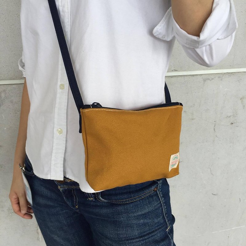 Mini Mustard Shoulder Bag HB01 / handbag / daily use - 侧背包/斜挎包 - 棉．麻 黄色