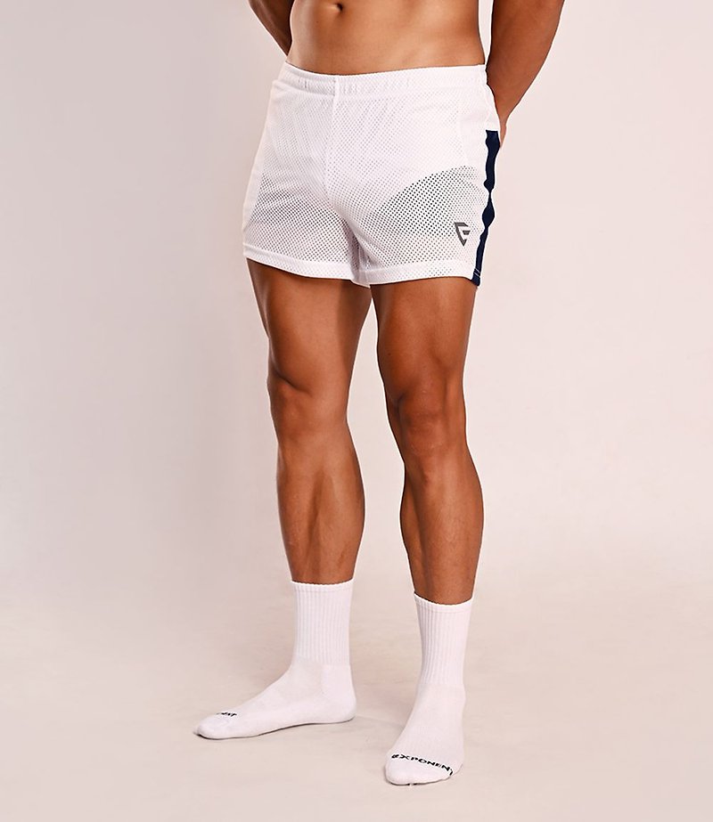 3D MESH-EX 热力四射 透气运动短裤 - 白色 - 男士短裤 - 聚酯纤维 白色