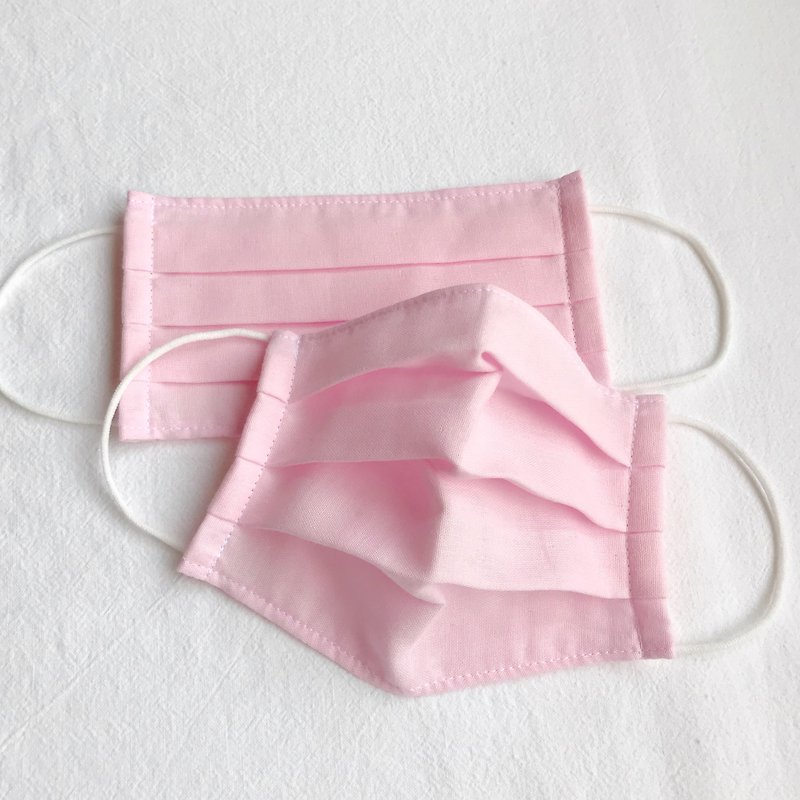 轻薄款 单层 樱花粉 纯棉二重纱 立体布口罩 可洗涤 成人/儿童 - 口罩 - 棉．麻 粉红色
