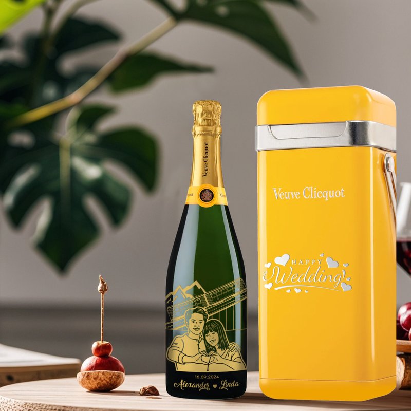 Veuve Clicquot Brut with Engraving |专属订制香槟人像雕刻 - 酒类 - 玻璃 