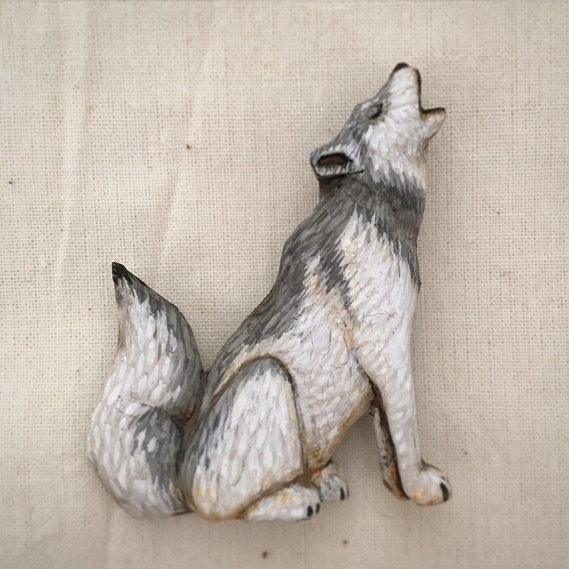 其他材质 胸针 白色 - Pin resin brooch 　Wolf