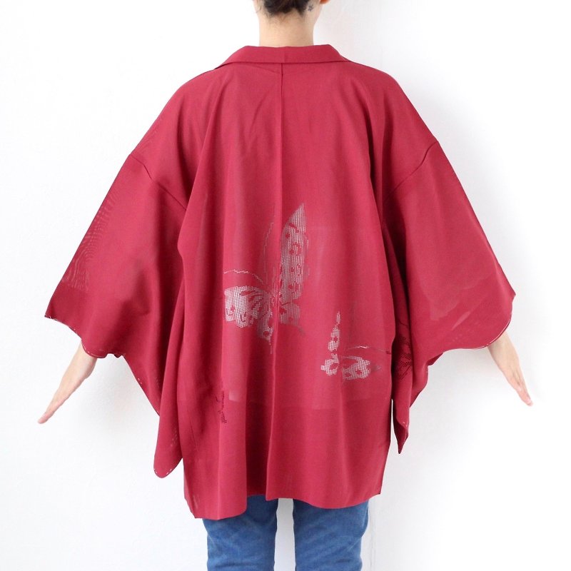 summer kimono, butterfly kimono, kimono jacket, Japanese fashion, kawaii /3896 - 女装休闲/机能外套 - 聚酯纤维 红色