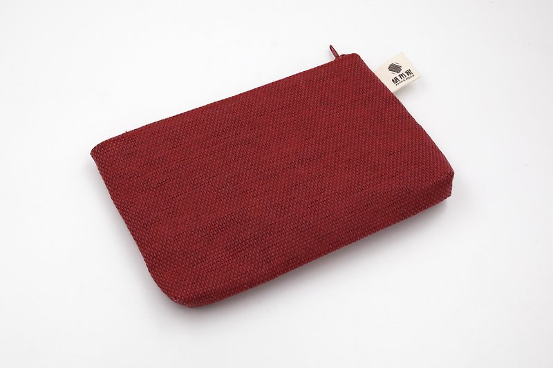 纸 化妆包/杂物包 红色 - 【纸布家】纸线编织 化妆包 深红色
