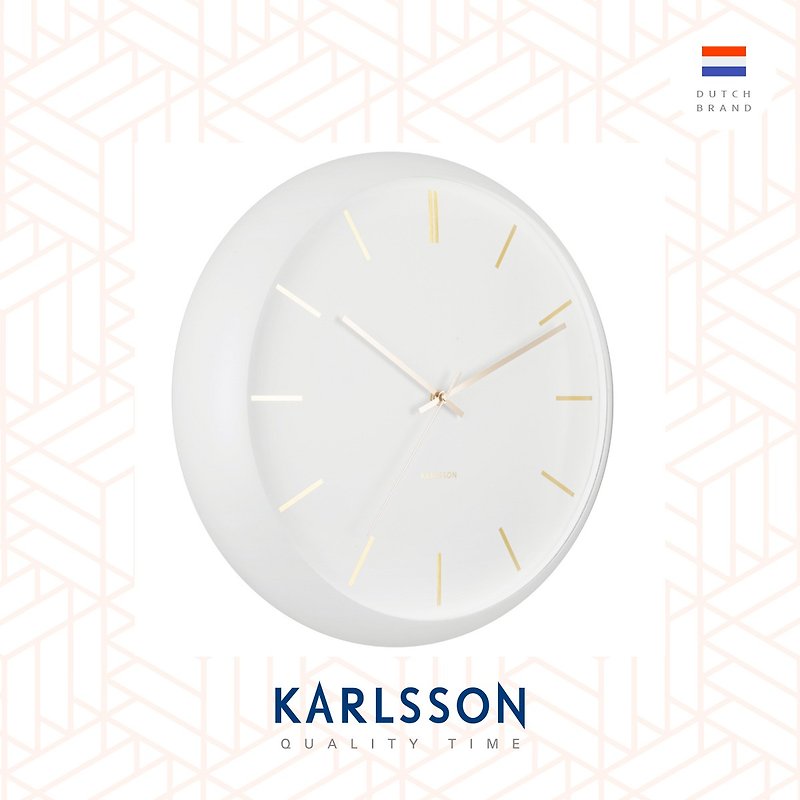 荷兰Karlsson wall clock 40cm Globe white 圆拱玻璃设计师挂钟 - 时钟/闹钟 - 其他金属 白色