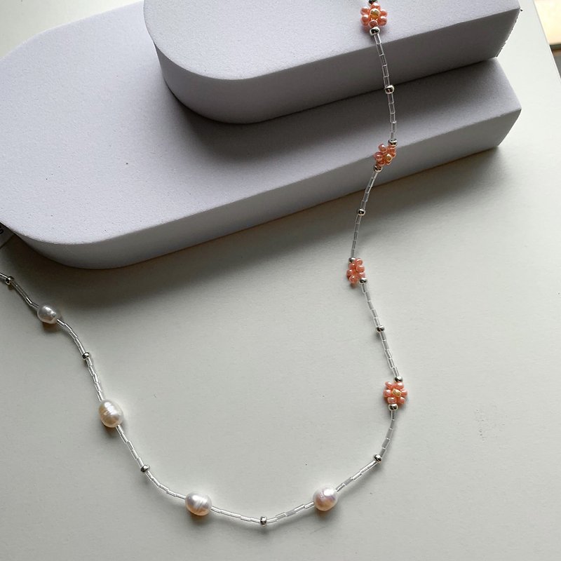 樱 串珠项链 淡水珍珠 - 项链 - 其他材质 粉红色