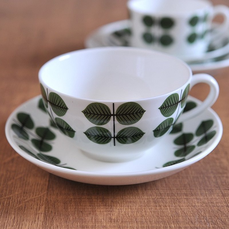 Stig Lindberg北欧设计大师 BERSA茶杯盘组(骨瓷) - 咖啡杯/马克杯 - 瓷 绿色