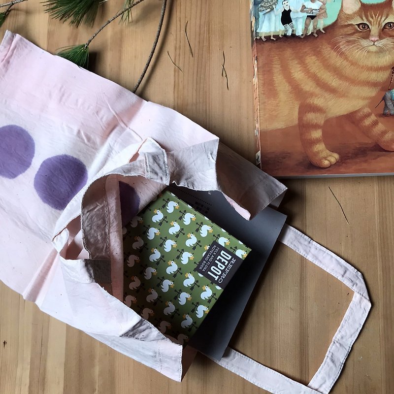 植物染购物棉袋(大容量)－紫泡泡 - 手提包/手提袋 - 棉．麻 多色
