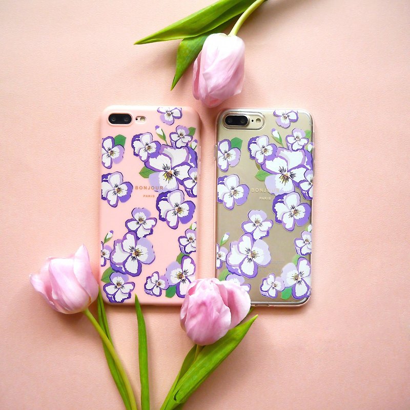 紫堇花园透明手机壳 - 手机壳/手机套 - 硅胶 紫色
