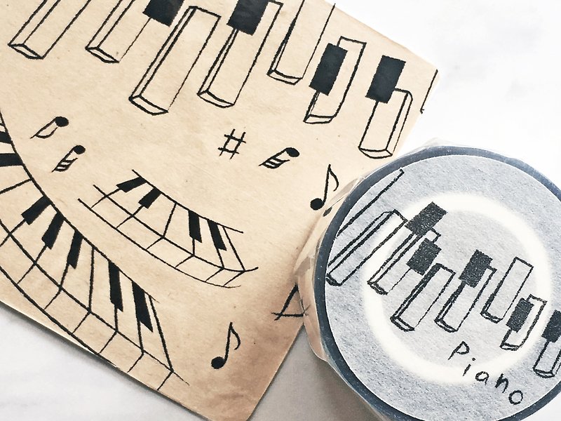 【Piano】 琴键纸胶带 PET透明胶带 by Bomo /7M - 纸胶带 - 塑料 透明