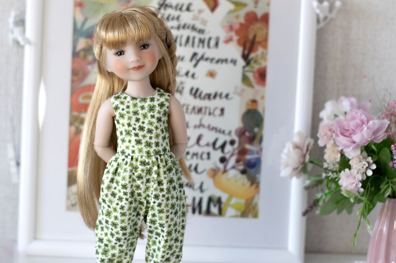 St. Patrick's Day overall for Ruby Red Fashion Friends doll (37 cm / 14.5 inch) - 玩偶/公仔 - 棉．麻 绿色