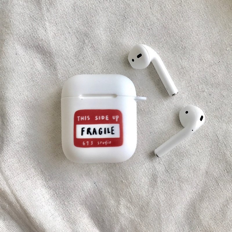 易碎物品 FRAGILE AirPods 耳机保护套 - 耳机 - 塑料 白色