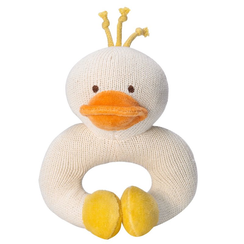 黄色小鸭 固齿器 手摇铃 安抚娃娃手环  miYim有机棉针织 - 玩具/玩偶 - 棉．麻 黄色