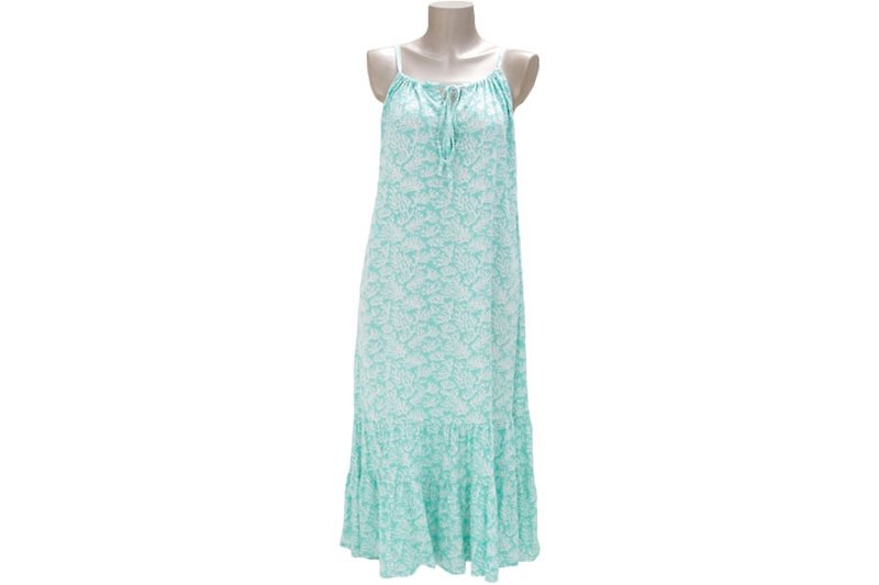 新作！サンゴプリントキャミソールロングドレス＜ミントグリーン＞ - 洋装/连衣裙 - 其他材质 绿色