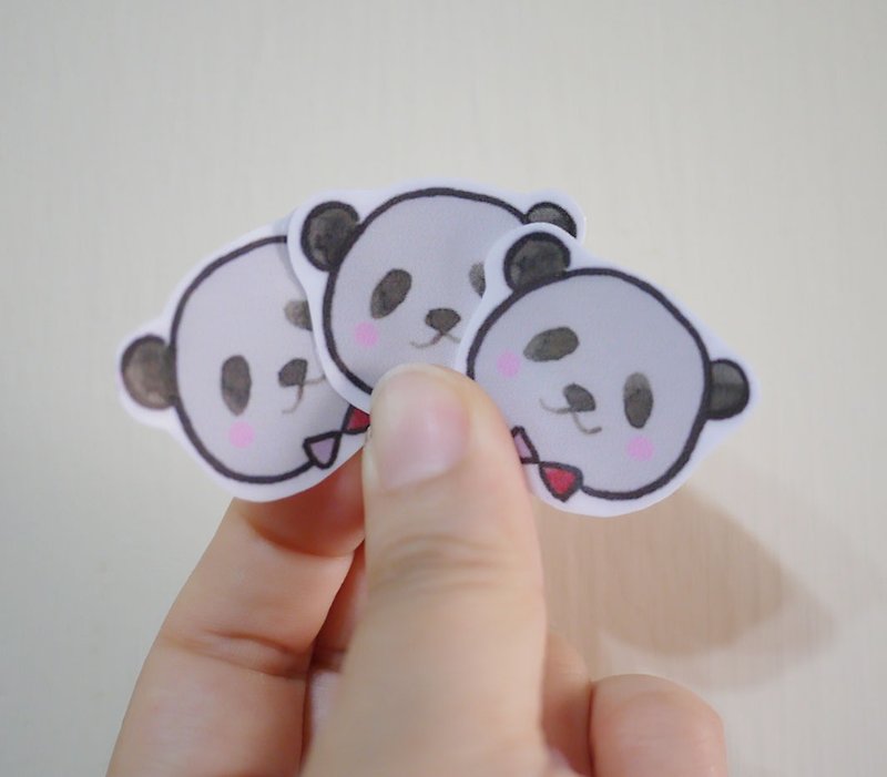 手绘插画风格 完全 防水贴纸 小熊猫 一包六入 - 贴纸 - 防水材质 白色