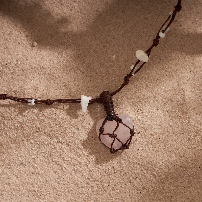 Heart Gemstone Pendent Necklaces for Women and Teen Girls (rose-quartz) - 项链 - 其他材质 