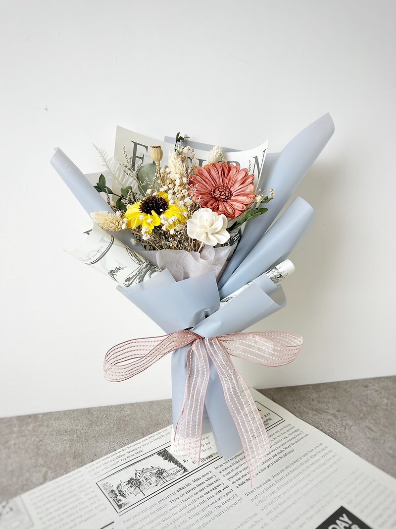 灰蓝色系-毕业花束 情人节花束 干燥花束 谢师感恩花束 - 干燥花/捧花 - 植物．花 