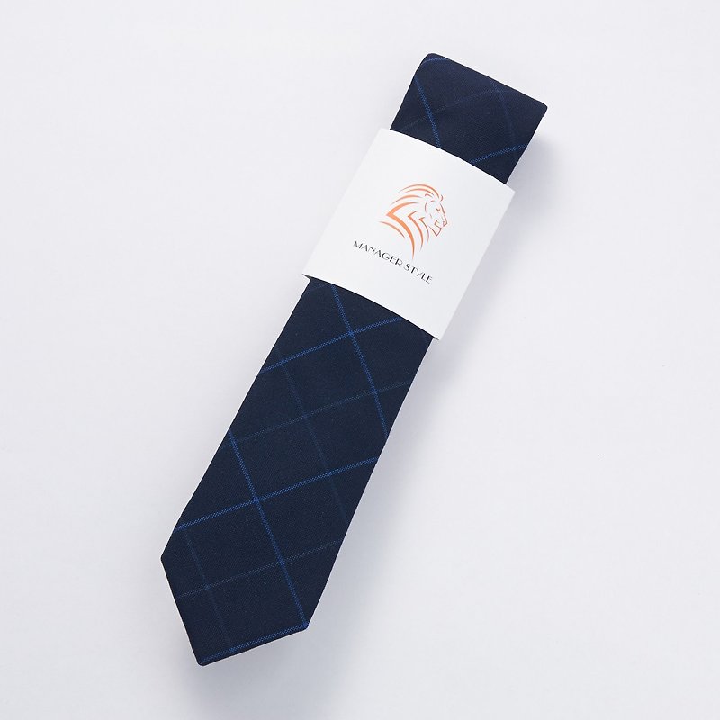 C0615-25 - 领带/领带夹 - 棉．麻 蓝色