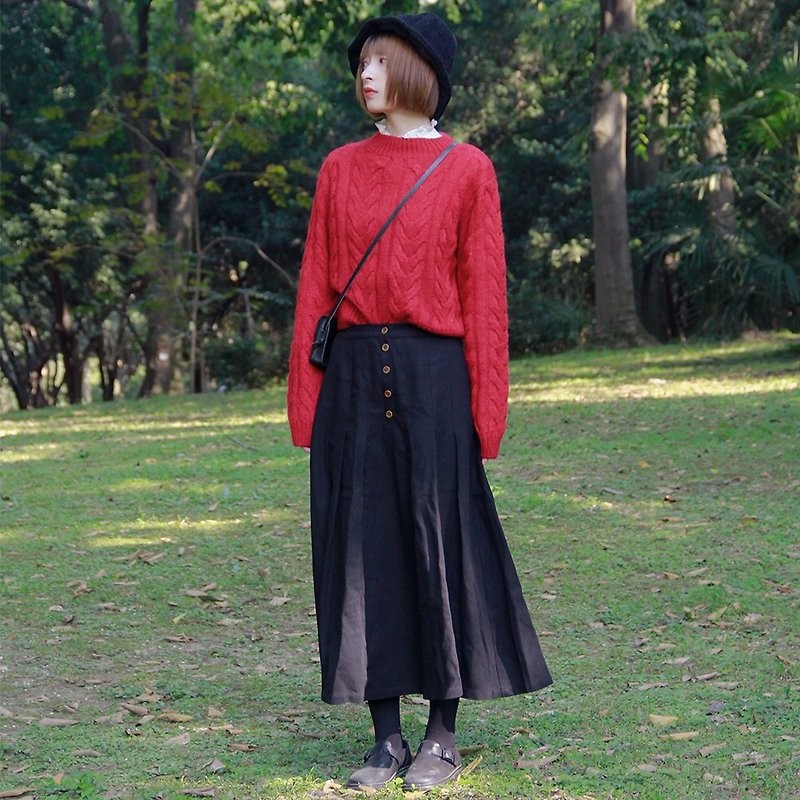 羊毛混纺提花毛衣|毛衣|秋冬款|羊毛混纺|独立品牌|Sora-189 - 女装针织衫/毛衣 - 羊毛 红色
