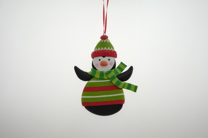圣诞企鹅吊饰 - 吊饰 - 陶 绿色