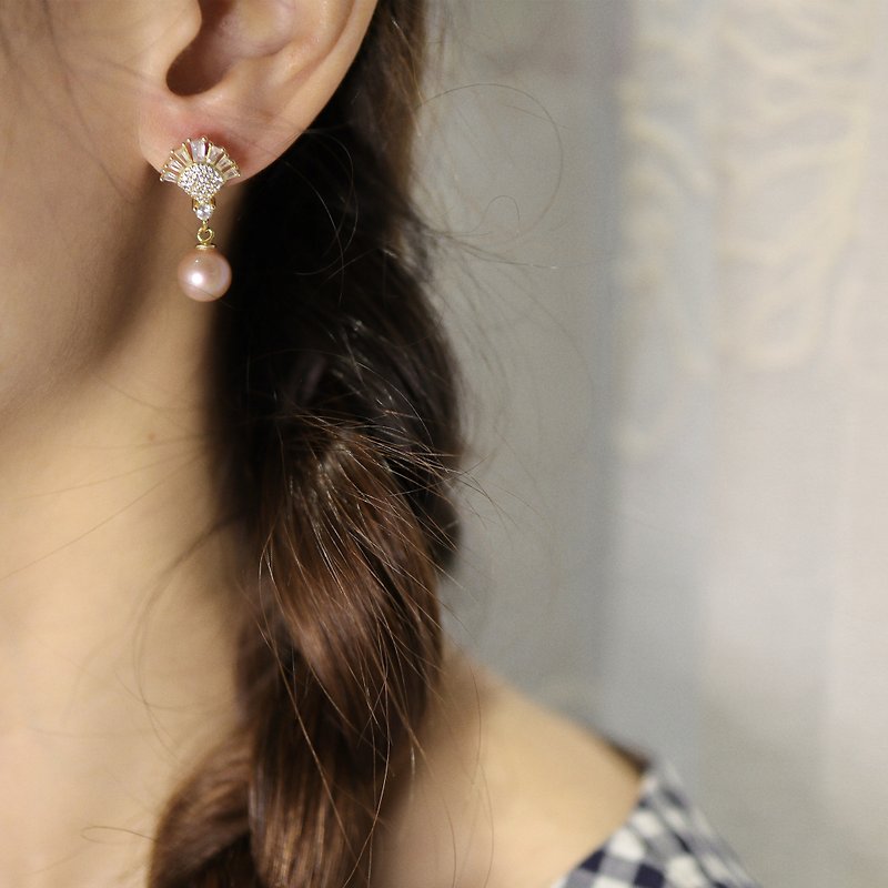 【织女星】淡水珍珠耳环 | 悠悠之珠 - 耳环/耳夹 - 珍珠 