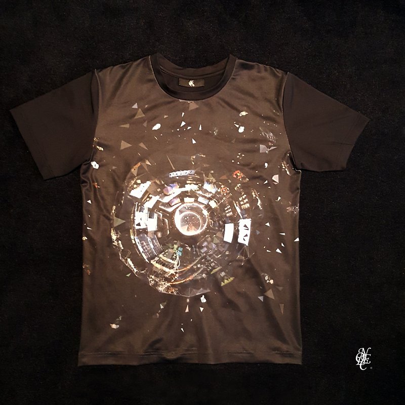 卫星之窗 设计款T-shirt - 男装上衣/T 恤 - 聚酯纤维 黑色