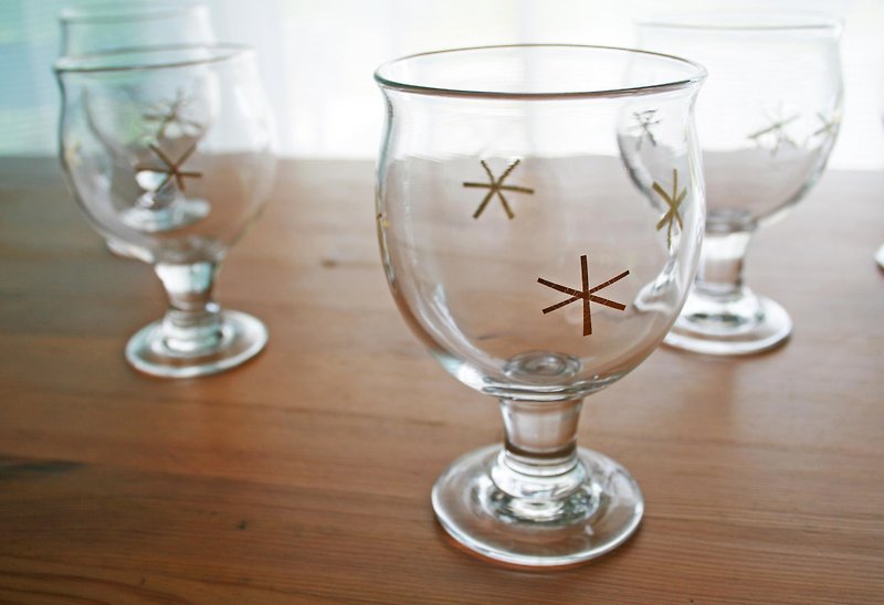 雪模様のワイングラス - 茶具/茶杯 - 玻璃 白色