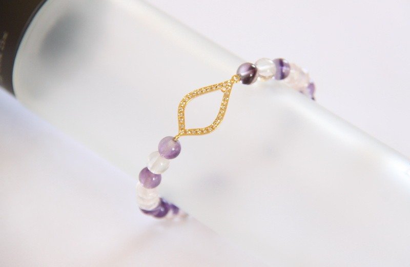 时尚能量珠宝系列-萤石手链/ Fluorite bracelet - 手链/手环 - 宝石 紫色