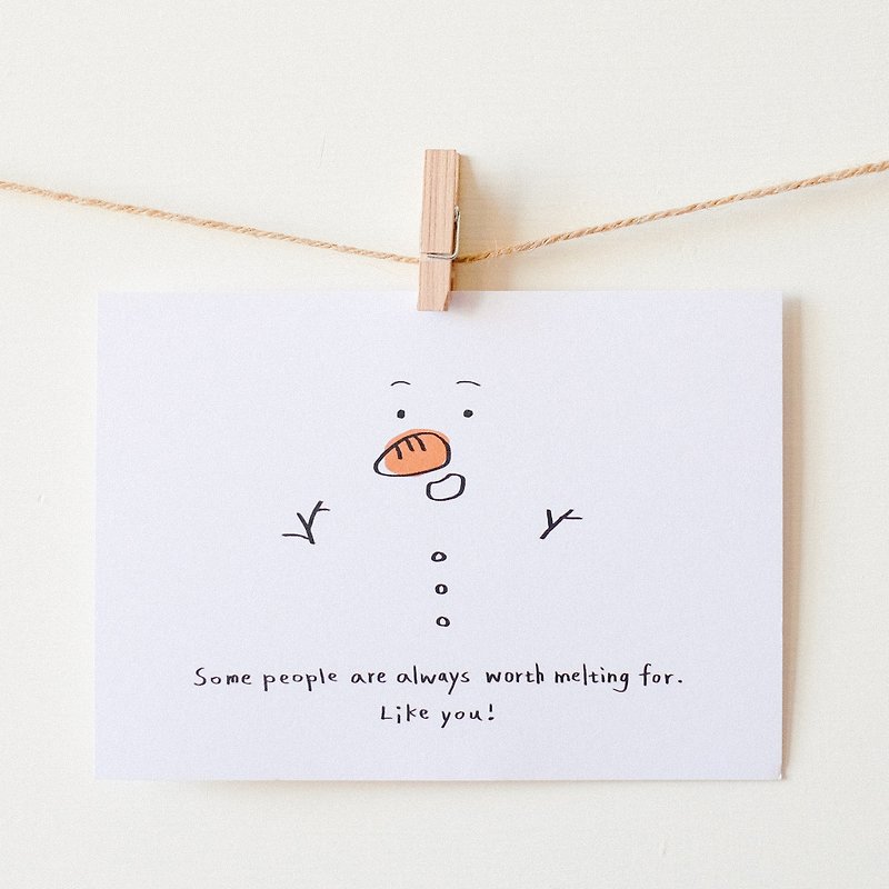 插画手写卡片 圣诞节-为你融化 - 卡片/明信片 - 纸 橘色