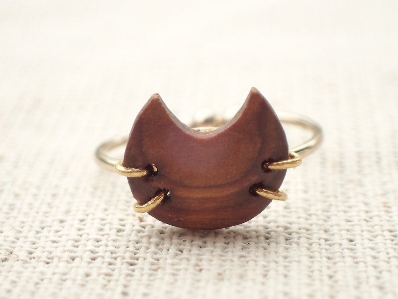 cat's ring - 戒指 - 木头 咖啡色