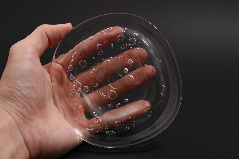 气泡小碟-新竹手工玻璃 - 浅碟/小碟子 - 玻璃 透明
