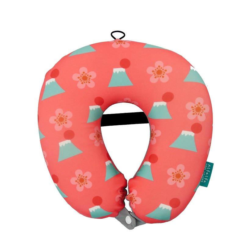 日本樱花  凉感记忆绵颈枕  (附收纳袋) - 枕头/抱枕 - 聚酯纤维 粉红色