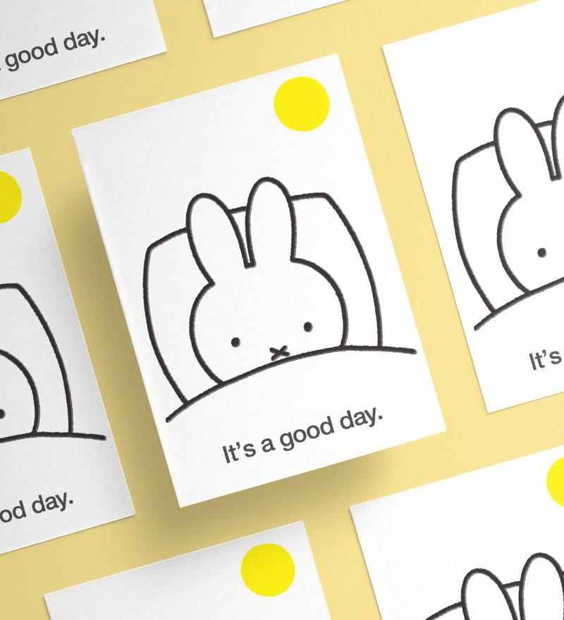 【Pinkoi x miffy】2024 米飞兔 Miffy文具系列 厚卡明信片太阳 - 卡片/明信片 - 纸 黄色