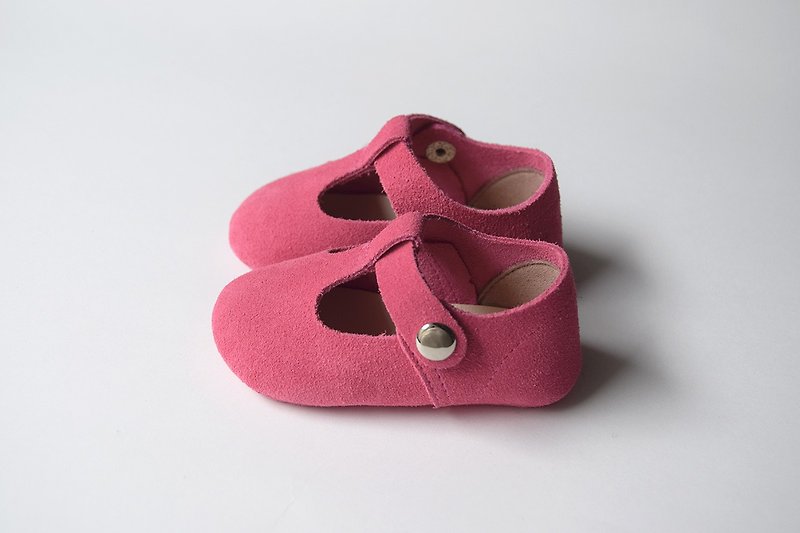 满月礼物 桃红色女宝宝礼物 婴儿鞋 弥月礼盒 学步鞋 小孩礼物 - 婴儿鞋 - 真皮 粉红色