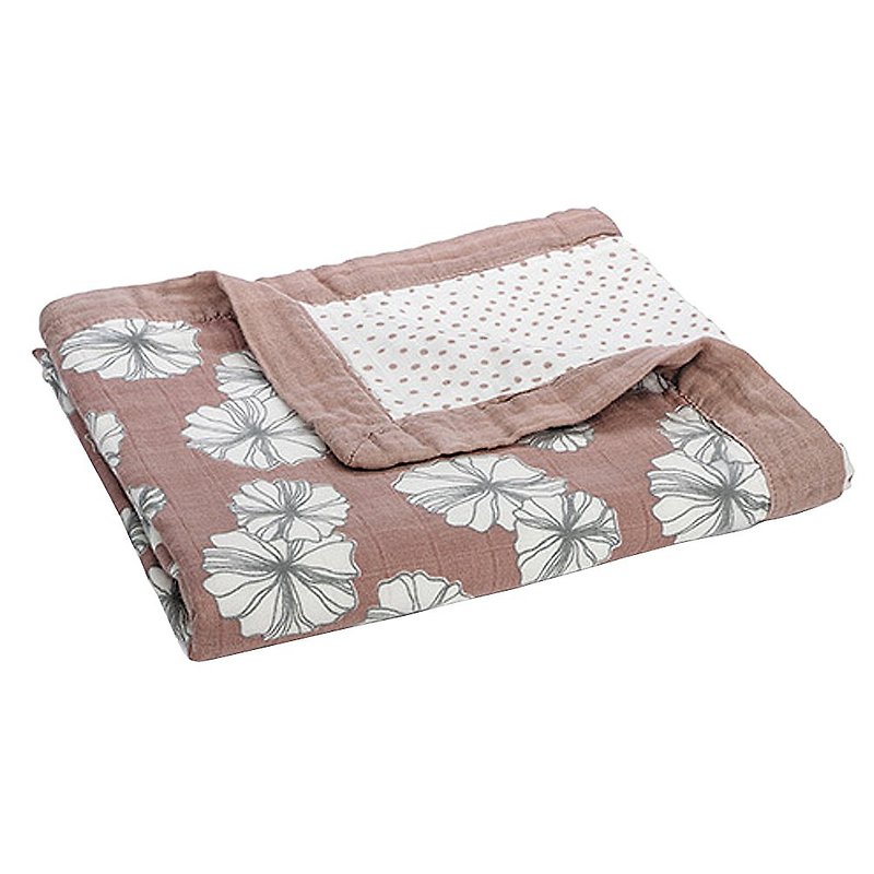 MILKBARN 大乐唯 - 玫瑰花园 - 双层有机棉婴儿毯 - 满月礼盒 - 棉．麻 粉红色