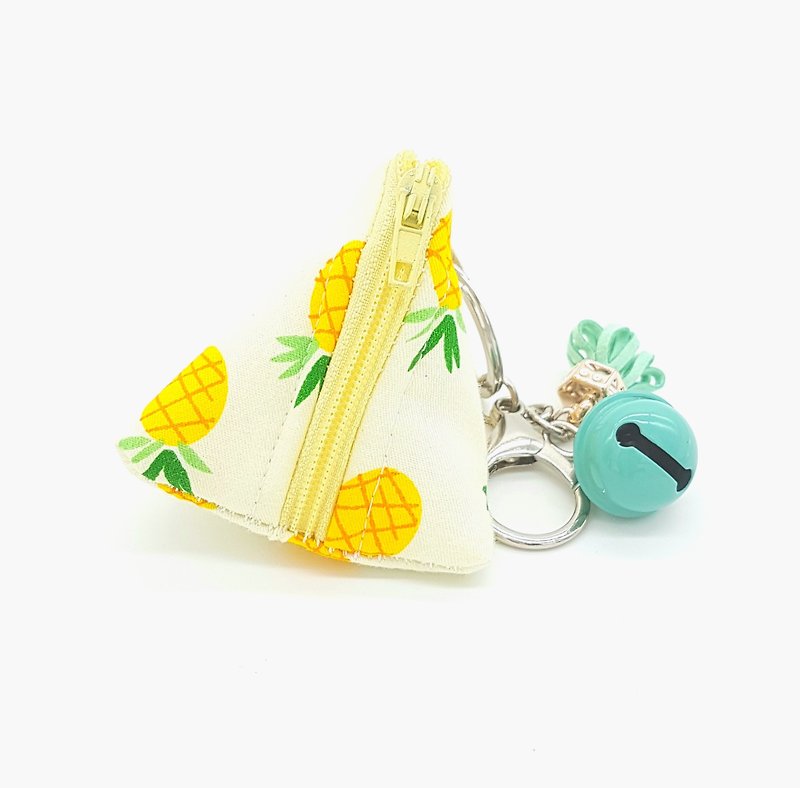 Dumpling Coin Keychain Pouch - Pineapple Fruitella - 零钱包 - 棉．麻 黄色