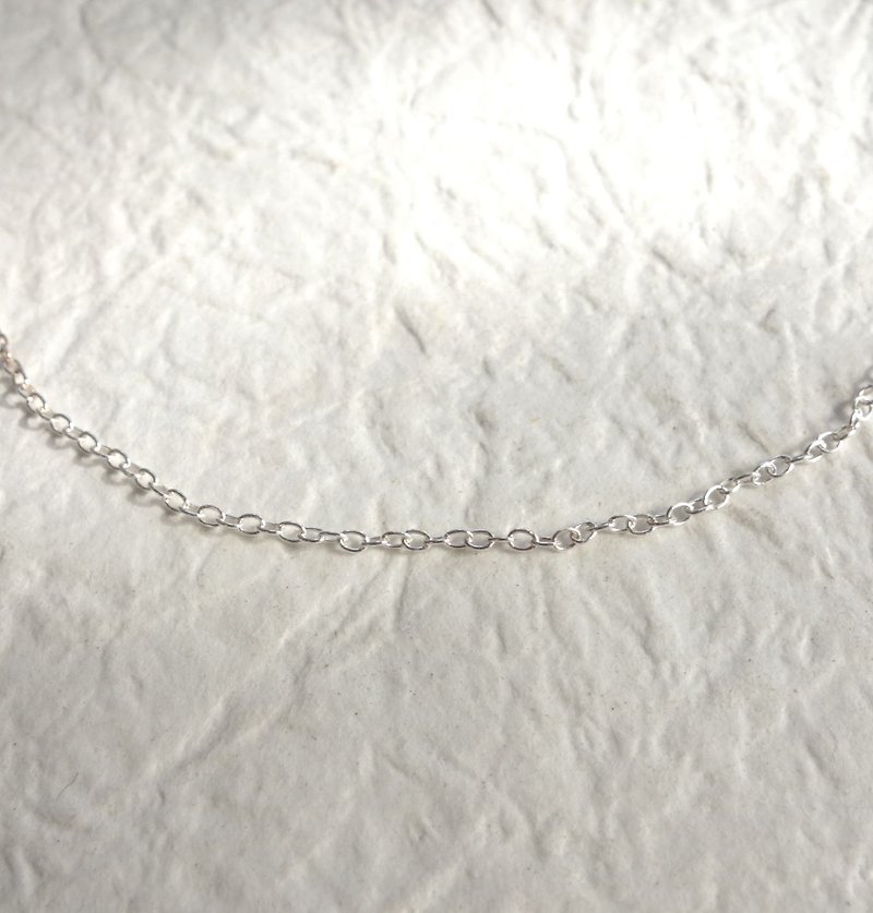 纯银链 - 极细款,16寸/18寸,链宽1公厘(搭配坠饰用) - 项链 - 其他金属 银色