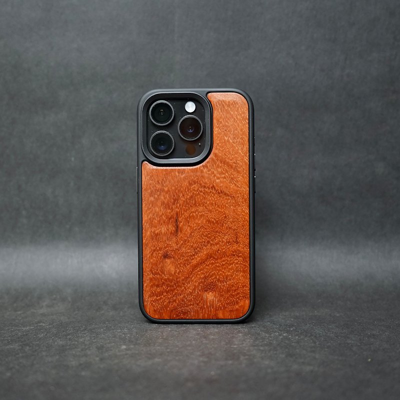 花梨木 iPhone MagSafe 全系列 原木防摔手机壳 - 手机壳/手机套 - 木头 橘色