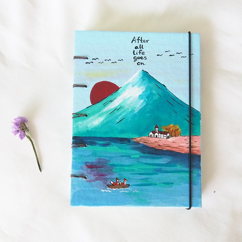Adventure foxes, Notebook Painting  Handmadenotebook Diary 筆記本 - 笔记本/手帐 - 纸 白色