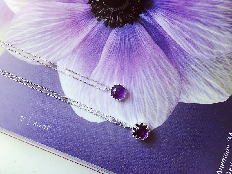 925纯银 / 浪漫紫水晶项链 - 项链 - 半宝石 紫色