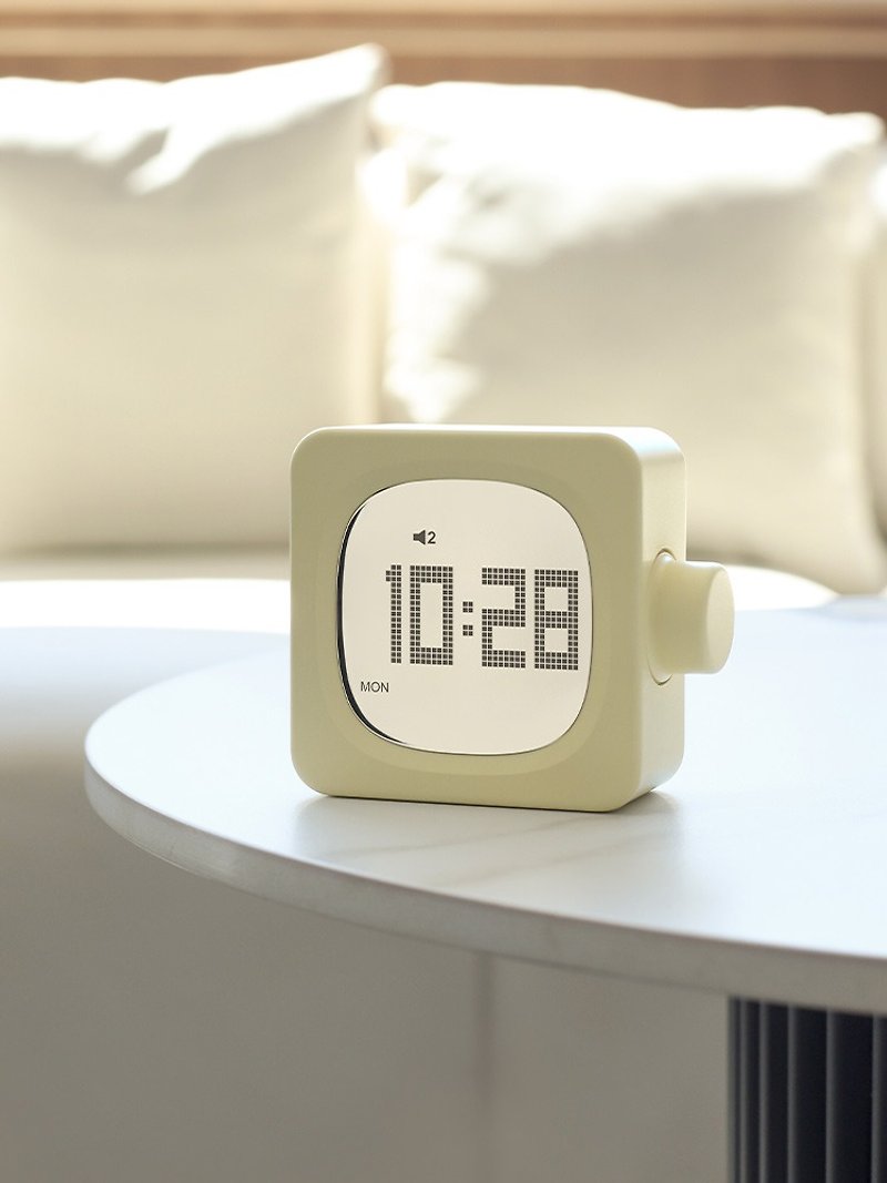 方塊鬧鐘 智能藍牙 日曆星期显示 正倒計時 伴眠夜燈 - 时钟/闹钟 - 塑料 白色