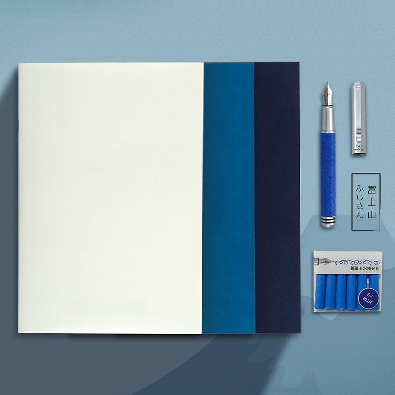 【Pinkoi限定】IWI 银标A5笔记本(3本)+手稿钢笔组合 #赠卡水1盒 - 钢笔 - 其他材质 多色