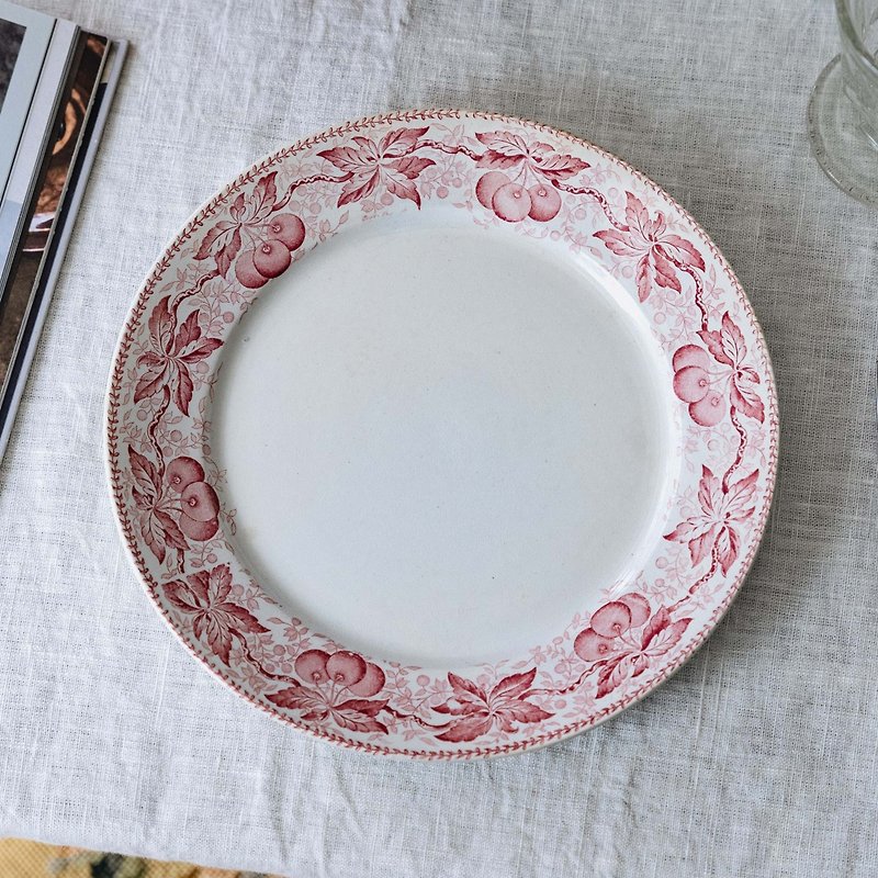粉水红餐盘 直径24.5cm - 盘子/餐盘/盘架 - 陶 