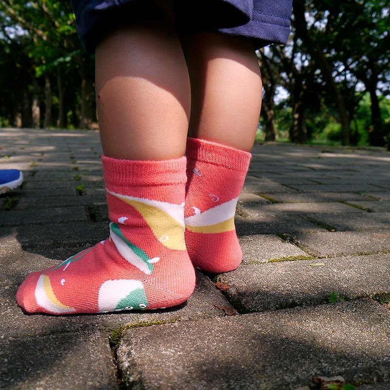 KIDS 摇摇水草 3:4 /粉/ 止滑 童袜 - 袜子 - 棉．麻 粉红色
