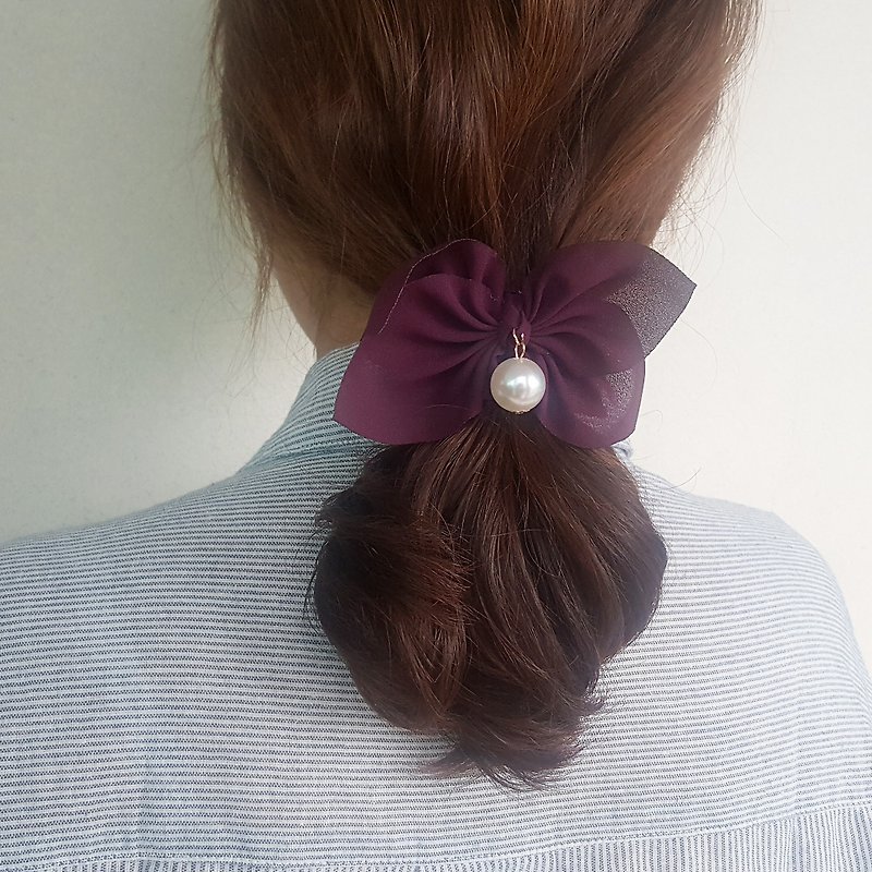 Simple purple ribbon mood Romantic Hair Scrunchie,shushu,Hair Tie - 发饰 - 其他材质 紫色