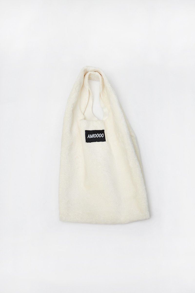 AM0000 |||   白 色绒毛  法奇二世 小手袋  人造皮草 - 手提包/手提袋 - 聚酯纤维 白色