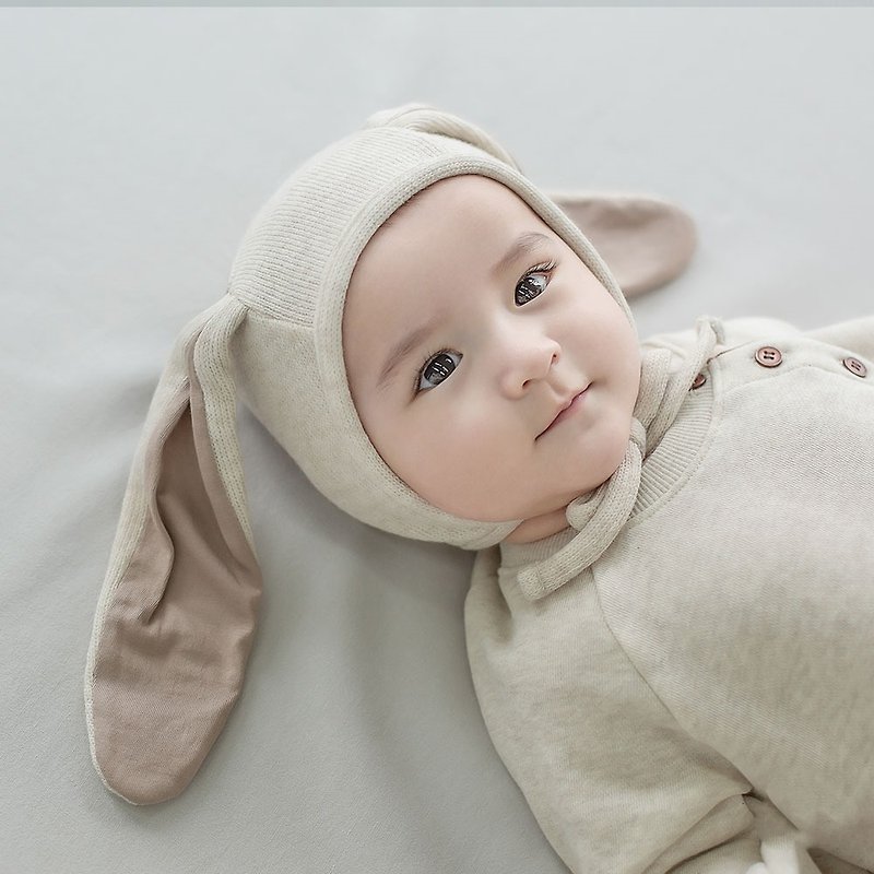 Happy Prince 韩国制 Hugme羊毛长耳兔婴儿童帽 - 婴儿帽/发带 - 羊毛 